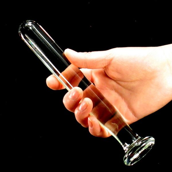 petit gode en verre transparent